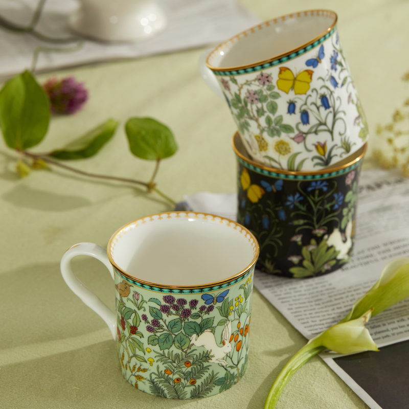BlanBunny 2025 New Bone China Mugs–Flower Secret Border Elegant Afternoon Tea Pot for Home Brewing