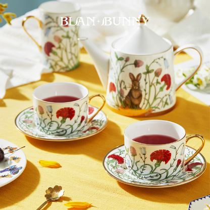 BlanBunny Garden Adventure Tea Set with Cup & Saucer English Afternoon Tea Set Gift
