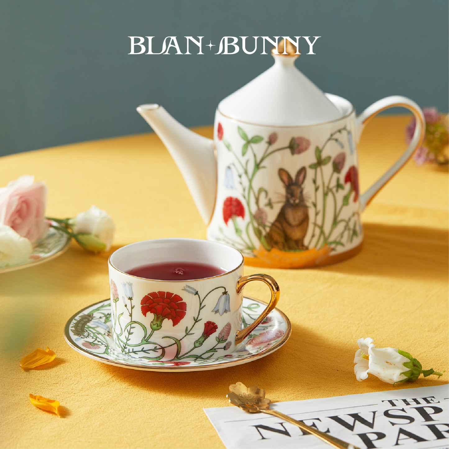 BlanBunny Garden Adventure Tea Set with Cup & Saucer English Afternoon Tea Set Gift