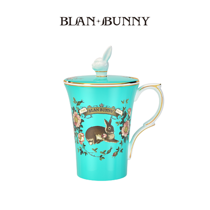 BlanBunny Secret Garden Bone China Mug with Lid Tea Cup
