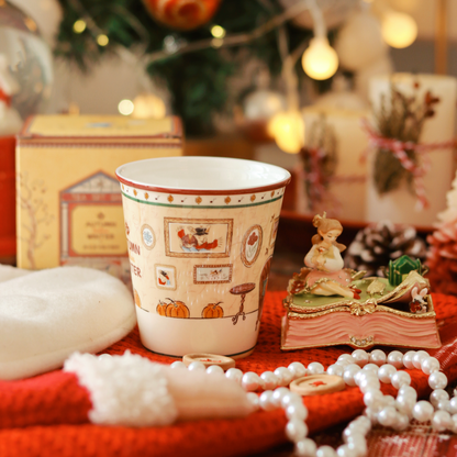 BlanBunny Autumn Winter Bone China Hand-Hold Mug 180ml Coffee & Tea Cup Holiday Gift