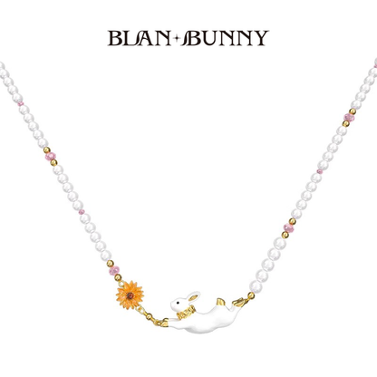 BlanBunny Crystal Glass Pearl Jewelry Set for Women Unique Design Necklace Bracelet Earrings Ring Gift