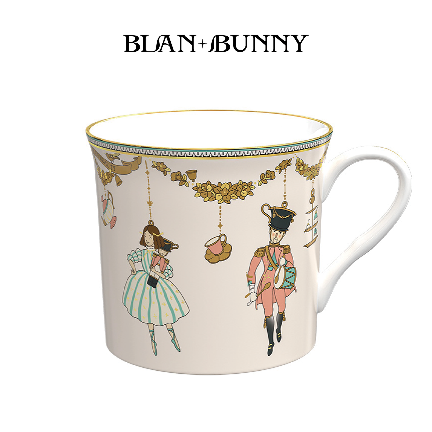 BlanBunny New Nutcracker Bone China Mug Fun Design Water Cup Birthday Gift