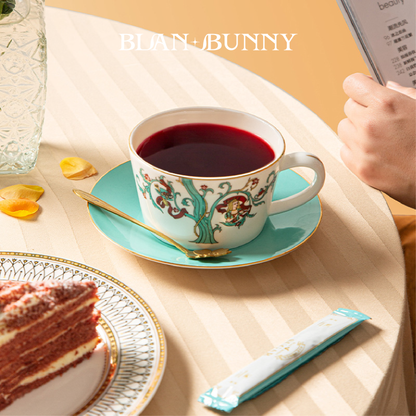 BlanBunny Peach Sweetheart Peach and blueberry Herbal Tea Classic Tin Loose Leaf, Premium Non-Caffeinated Fruit Blend