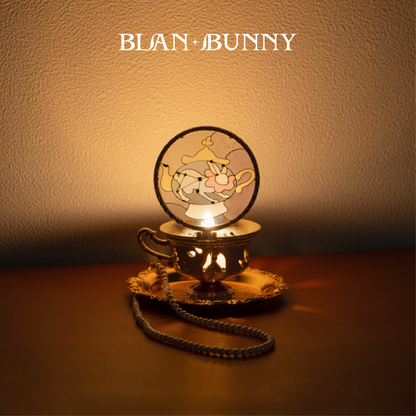 BlanBunny Emerald Forest Scented Candle Gift Set Glow Night Cup with Projection Light Holiday Gift