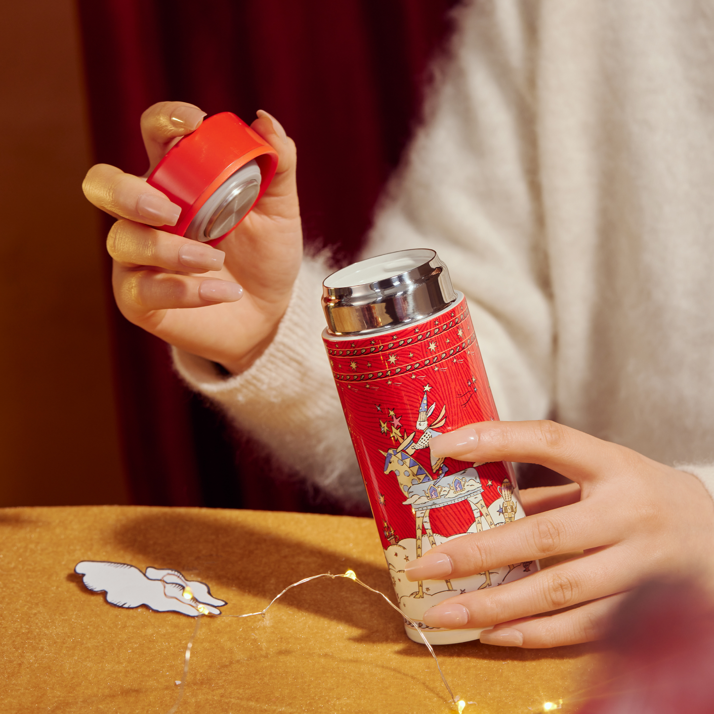 BlanBunny Dream Circus Mini Insulated Bottle with Ceramic Lining 260ml – Year of the Horse Limited Edition Travel Mug