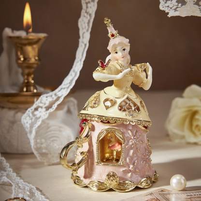 BlanBunny White Queen Zinc Alloy Jewelry Box Trinket Box Handcrafted Keepsake Gift Enamel Collectible