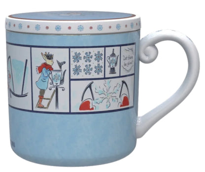 BlanBunny Autumn & Winter Snowflake Lantern Bone China Mug with Lid – Stainless Steel Tea Infuser