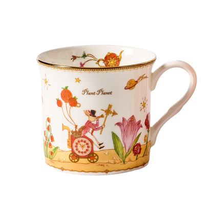 BlanBunny Bone China Mug 300ml Plant Planet Tea & Coffee Cup, Elegant Ceramic Mug for Home, Office, Tea Parties & Holiday Gifts