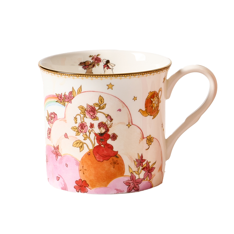 BlanBunny Bone China Mug 300ml Plant Planet Tea & Coffee Cup, Elegant Ceramic Mug for Home, Office, Tea Parties & Holiday Gifts