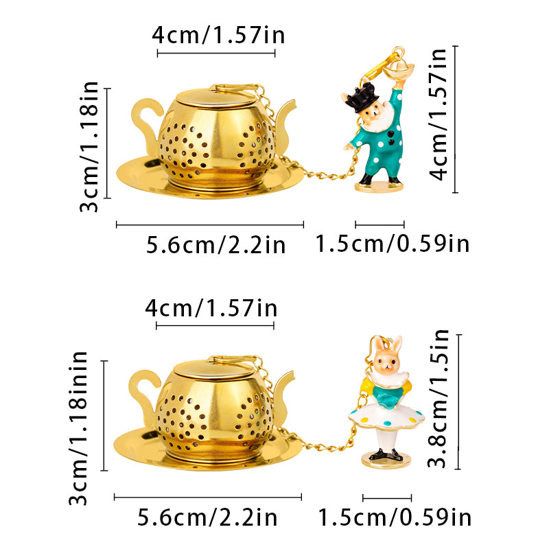BlanBunny Couple Circus Pendant Tea Infuser  size image 