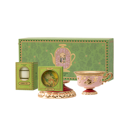 BlanBunny Emerald Forest Scented Candle Gift Set Glow Night Cup with Projection Light Holiday Gift