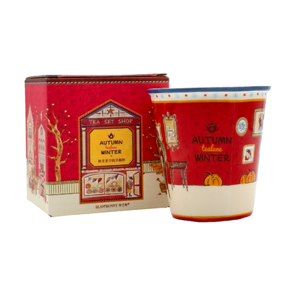 BlanBunny Autumn Winter Bone China Hand-Hold Mug 180ml Coffee & Tea Cup Holiday Gift