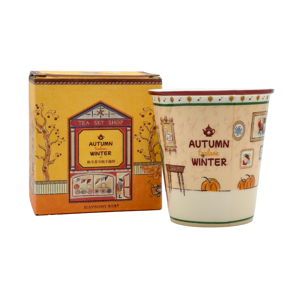 BlanBunny Autumn Winter Bone China Hand-Hold Mug 180ml Coffee & Tea Cup Holiday Gift