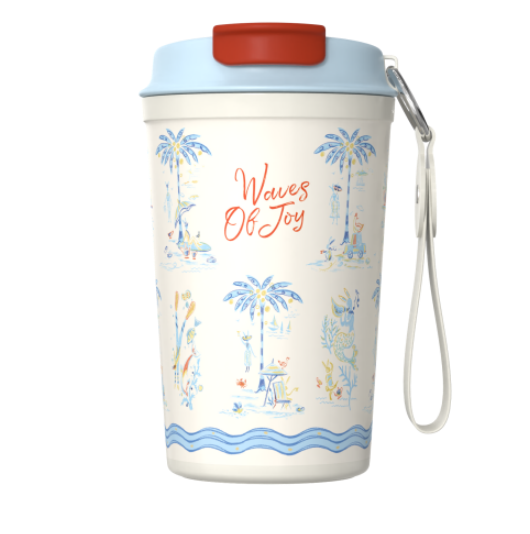 BlanBunny Seaside Diary Travel Mug Thermos Cup Insulated Portable Coffee Mug Keeps Heat and Cold