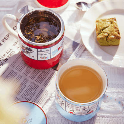 BlanBunny Autumn & Winter Snowflake Lantern Bone China Mug with Lid – Stainless Steel Tea Infuser