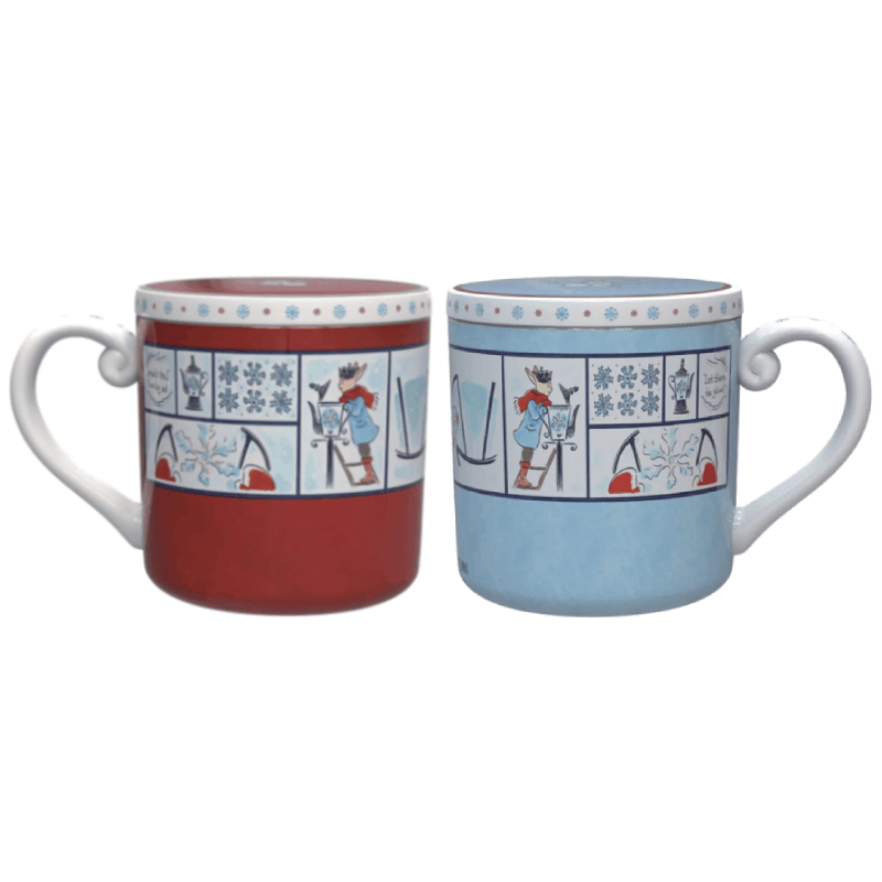 BlanBunny Autumn & Winter Snowflake Lantern Bone China Mug with Lid – Stainless Steel Tea Infuser