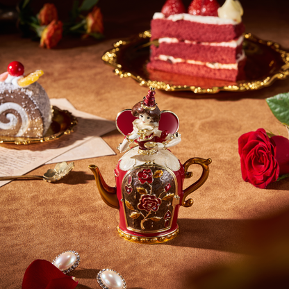 BlanBunny Red Queen Zinc Alloy Jewelry Box Enamel Alloy Trinket Box Handcrafted Keepsake Gift Enamel Collectible