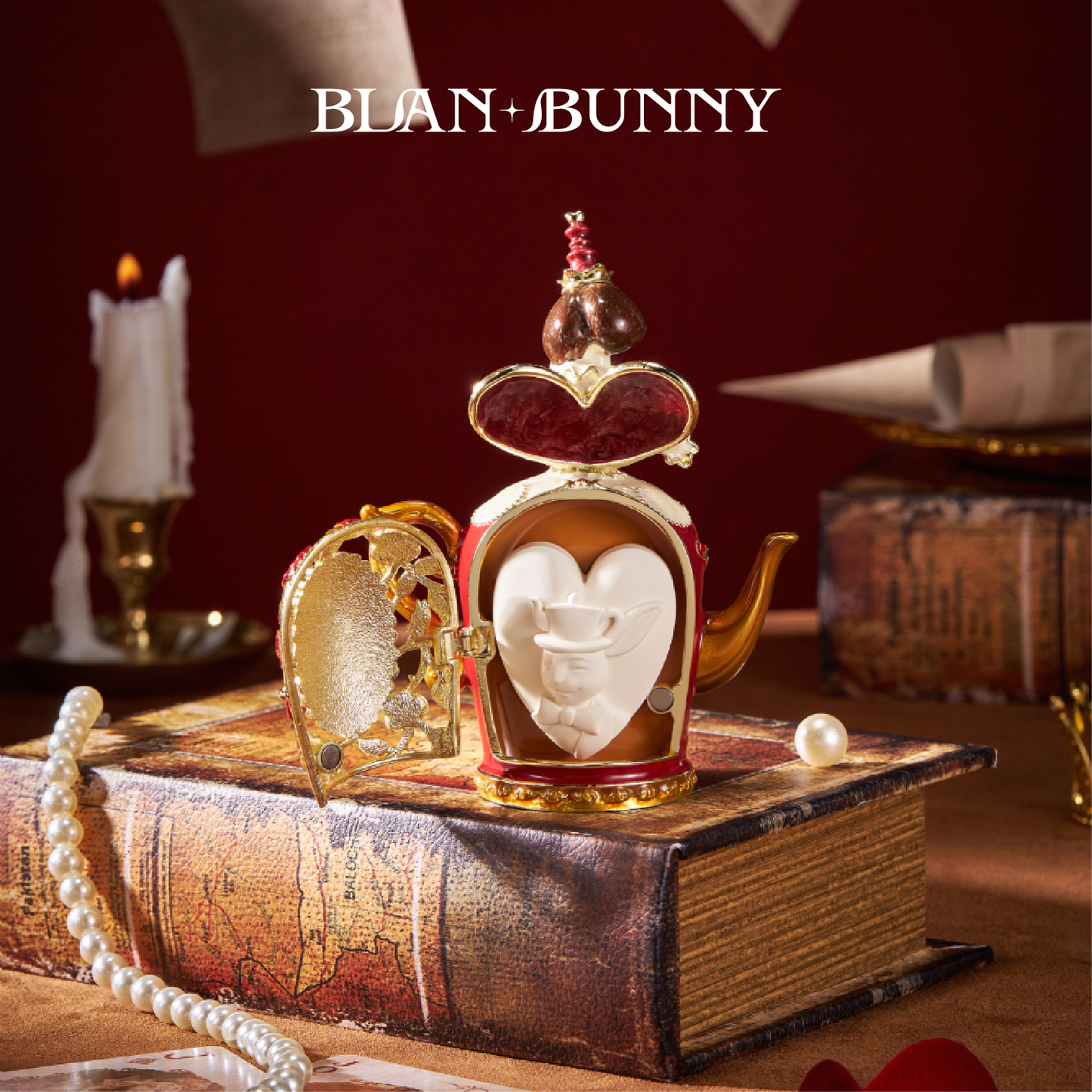 BlanBunny Red Queen Zinc Alloy Jewelry Box Enamel Alloy Trinket Box Handcrafted Keepsake Gift Enamel Collectible