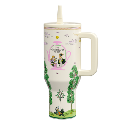 BlanBunny Wizard of Oz Tumbler with Handle and Straw 40oz/1200ml Insulated Stainless Steel Cup Leakproof Straw Lid