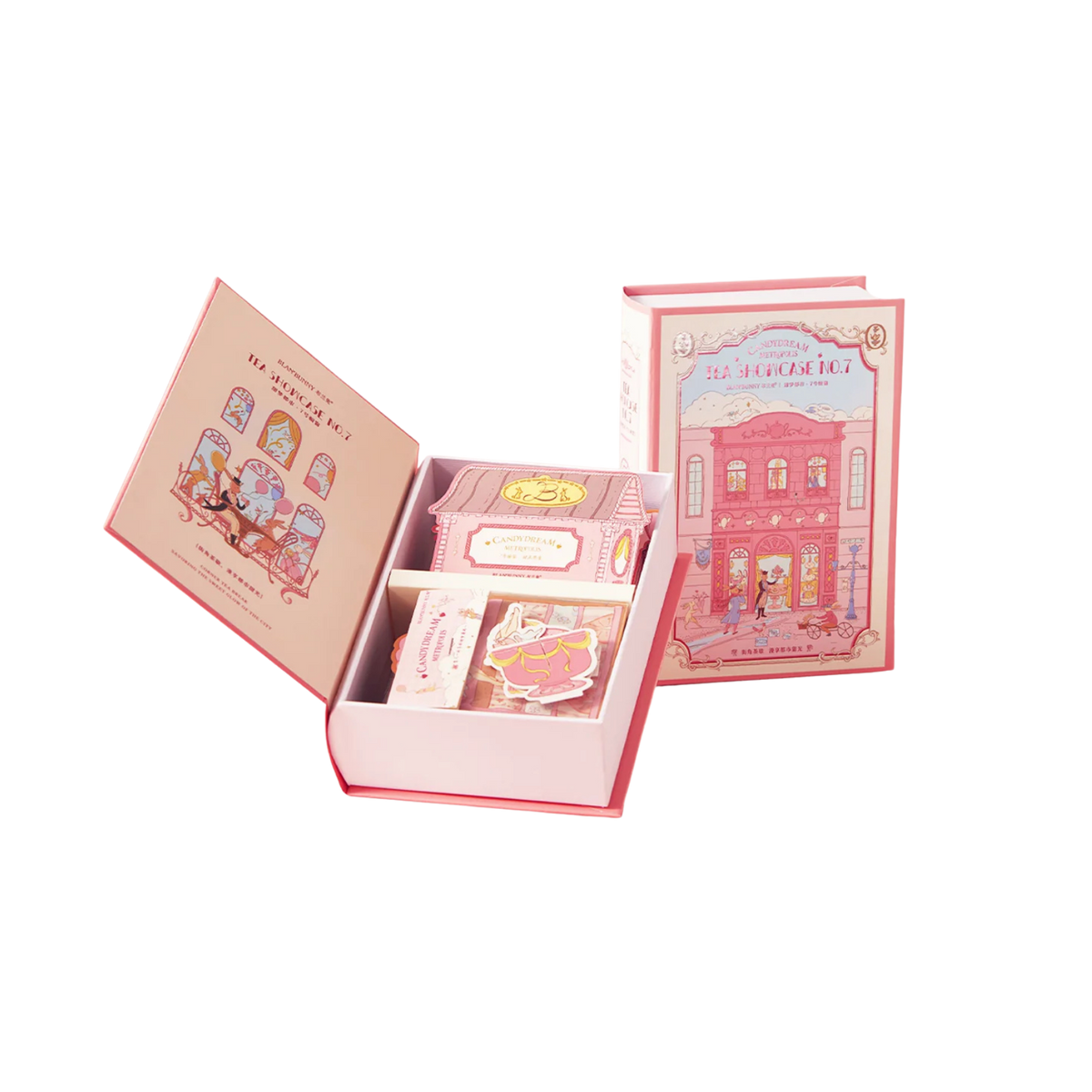 Tea Showcase No.7 Tea Bag Gift Set with illustrated pink gift box and tea sachets