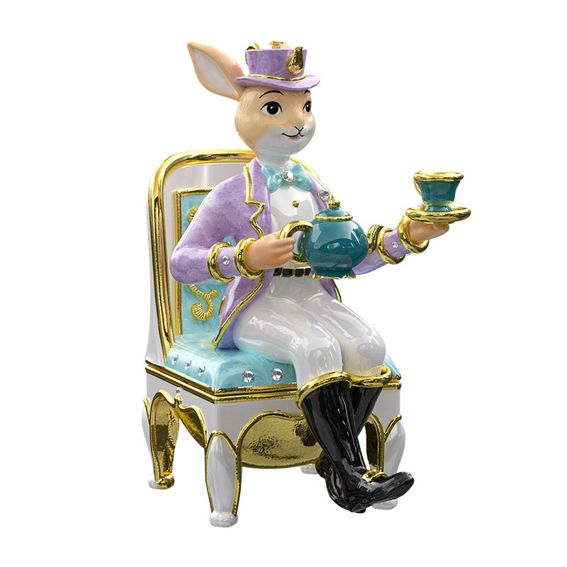 BlanBunny Enamel Jewelry Box Vintage English Afternoon Tea Trinket Box Decorative Storage for Rings & Accessories