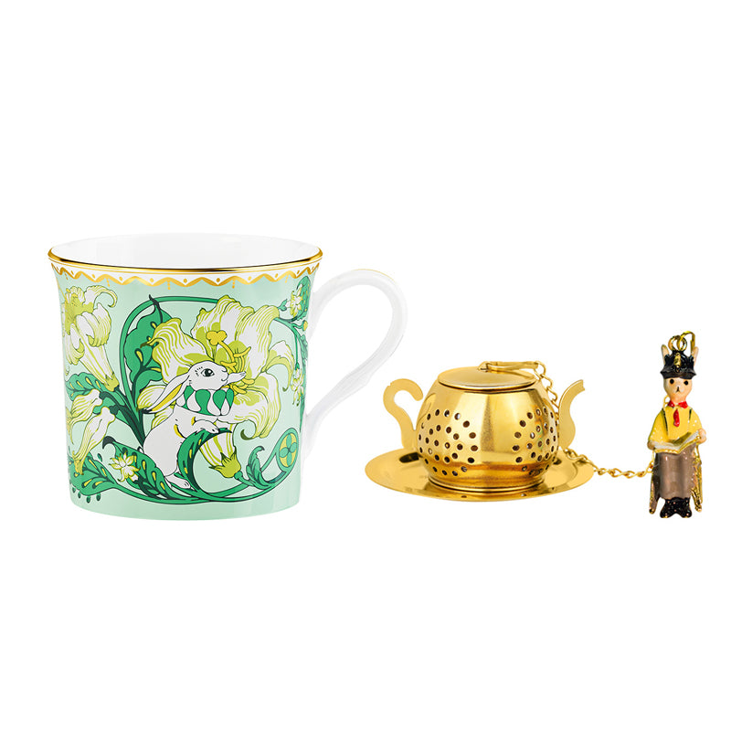 Shakespeare Garden Bone China Mug & Tea Infuser Gift Set – Perfect for Tea Lovers