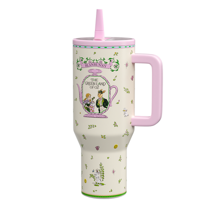 BlanBunny Wizard of Oz Tumbler with Handle and Straw 40oz/1200ml Insulated Stainless Steel Cup Leakproof Straw Lid