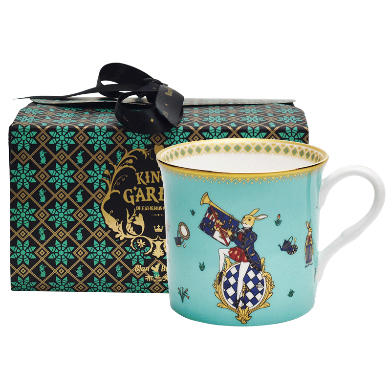 BlanBunny King Bone China Mug Set- Four Colors Tea Cup Gift Box