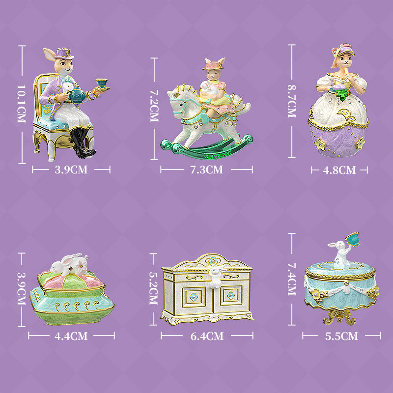 BlanBunny Enamel Jewelry Box Vintage English Afternoon Tea Trinket Box Decorative Storage for Rings & Accessories