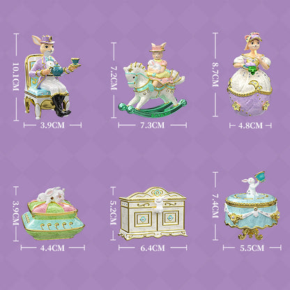 BlanBunny Enamel Jewelry Box Vintage English Afternoon Tea Trinket Box Decorative Storage for Rings & Accessories