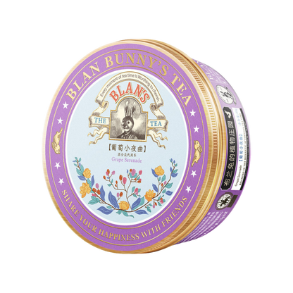 Grape Serenade Herbal Tea — centered classic round tin