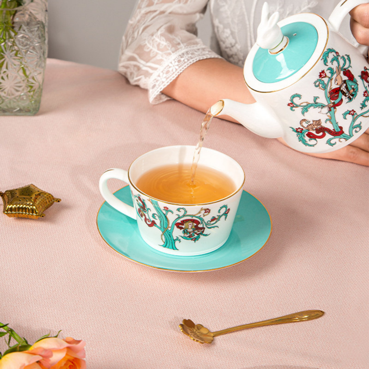 Rose Paris Herbal Tea — tea serving scene