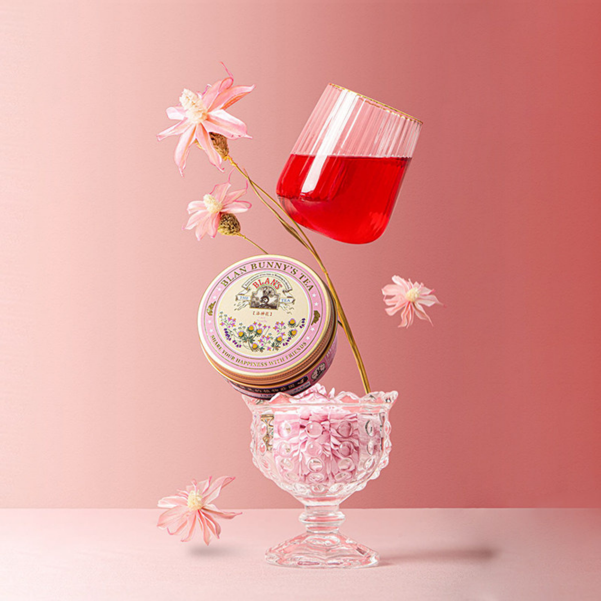 Roselle Hibiscus Herbal Tea — classic tin and hibiscus tea showcase