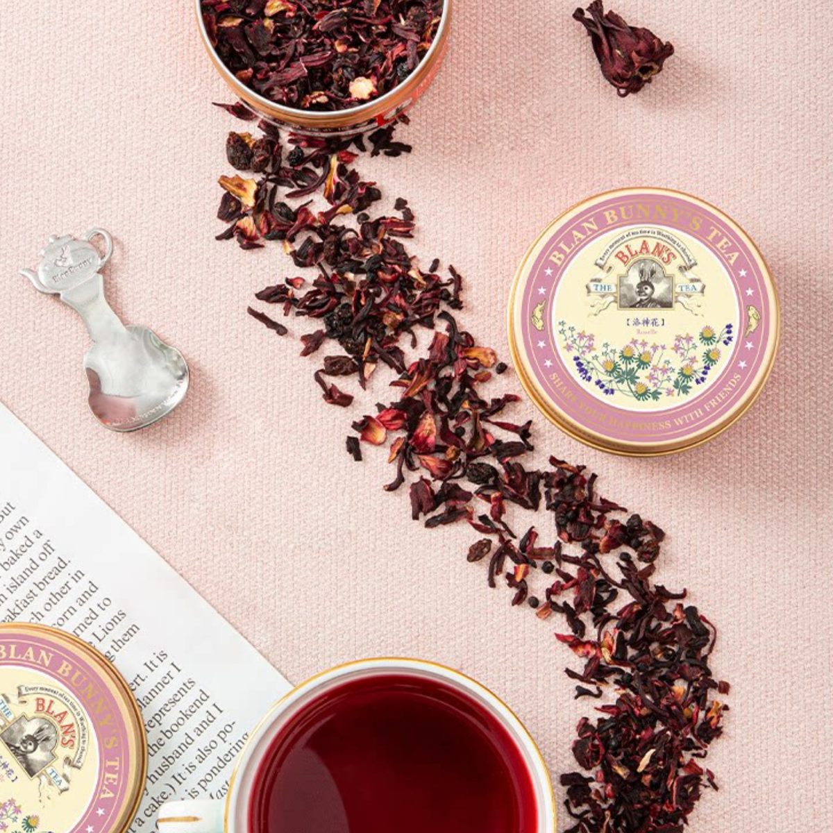 Roselle Hibiscus Herbal Tea — loose hibiscus ingredient detail